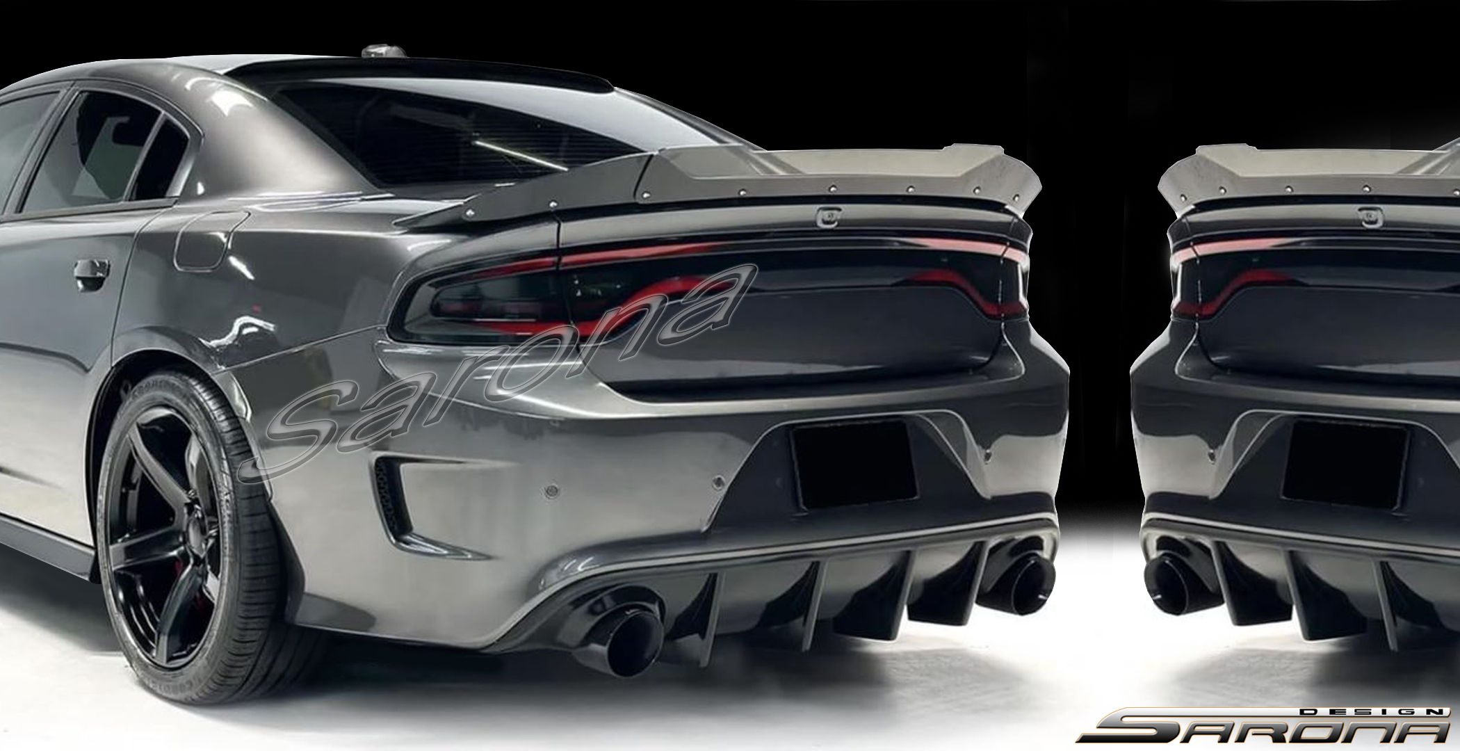 Custom Dodge Charger  Sedan Rear Lip/Diffuser (2015 - 2022) - $175.00 (Part #DG-036-RA)